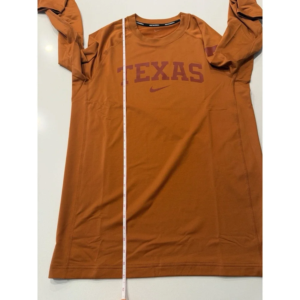 Nike Texas Longhorns Baseball Long Sleeve Tee Orange FJ4730-802 Mens L New